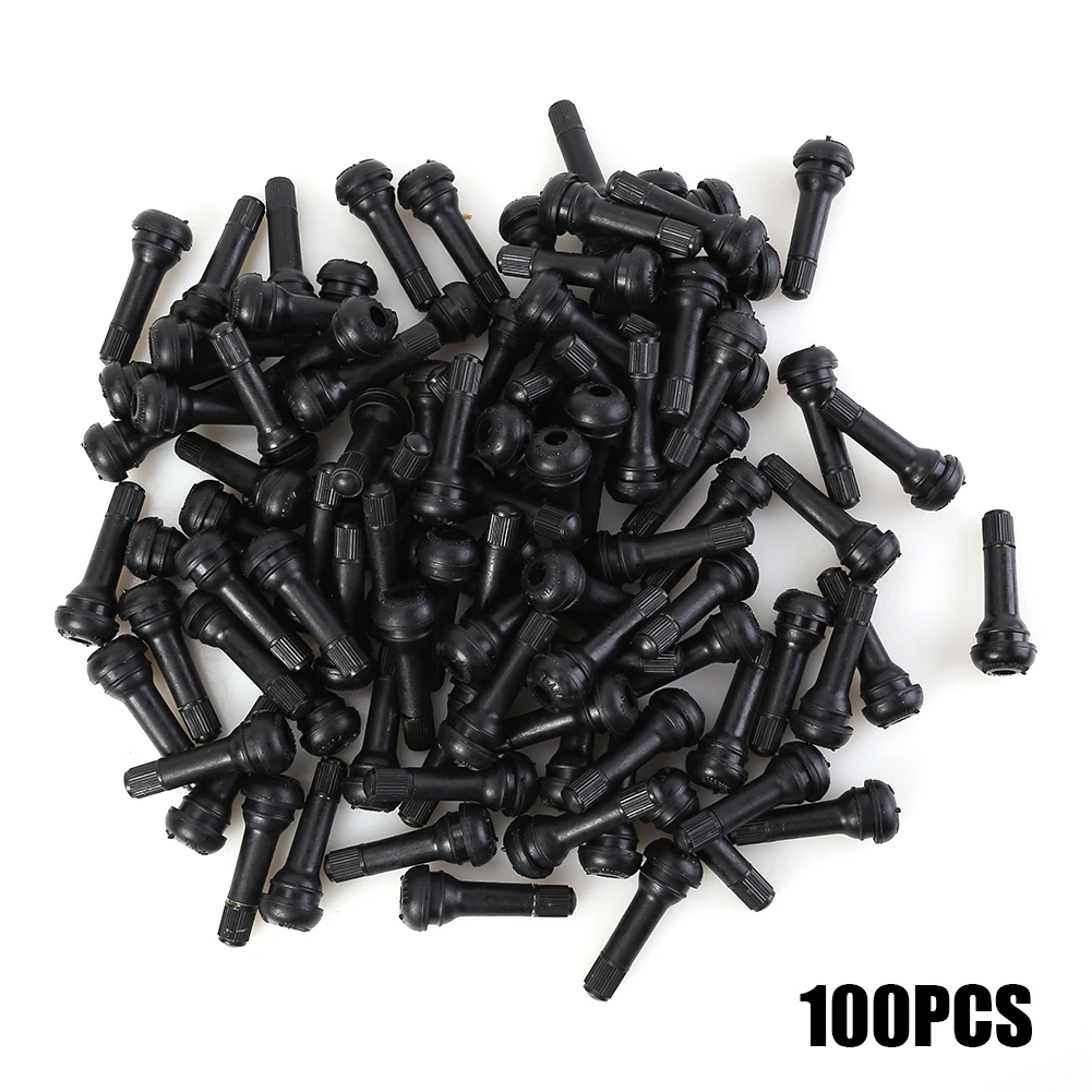 100pcs TR-414 Snap In Rubber Valve Stems TR414 Tubeless Tire Valves with Caps