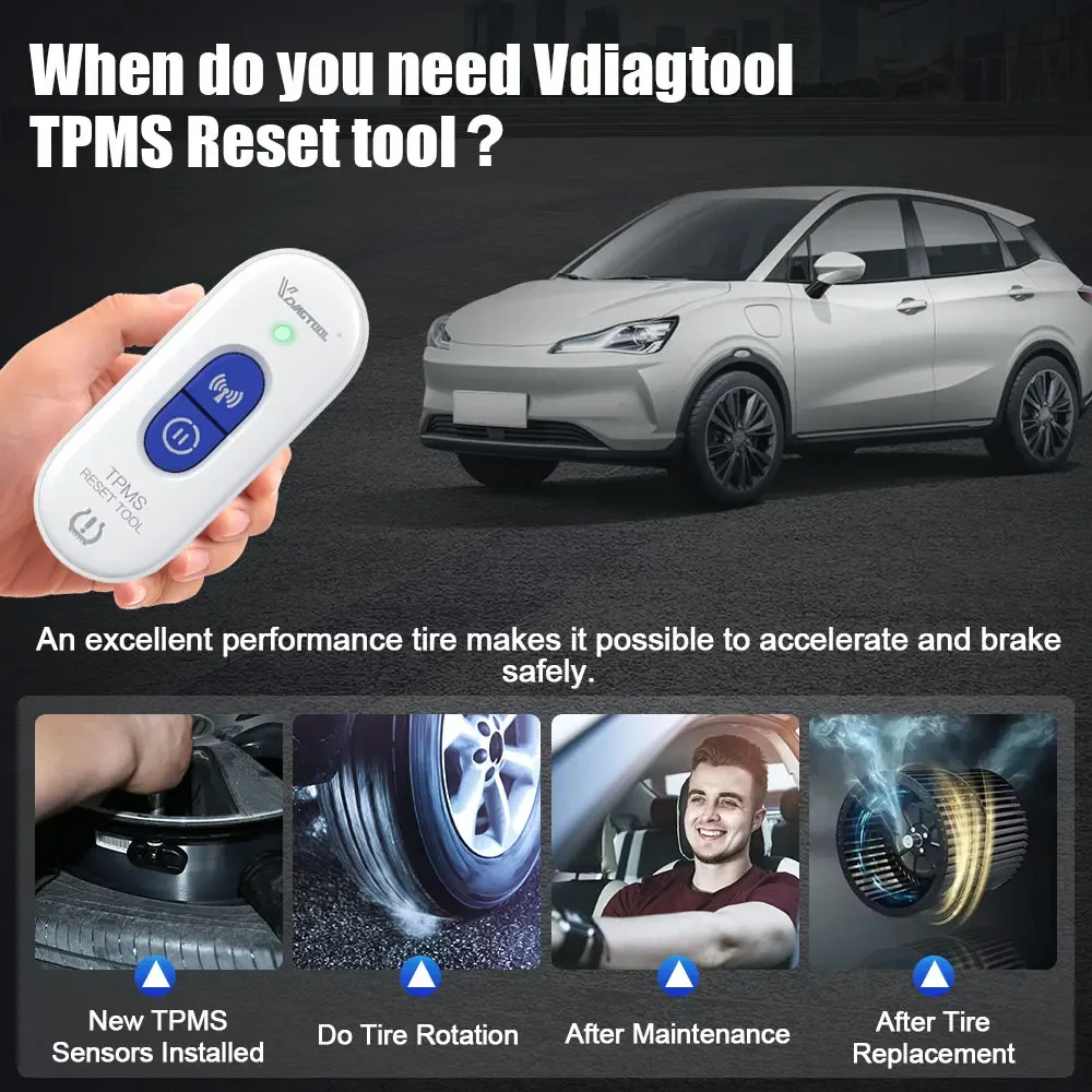 Universal Vdiagtool TP508 TPMS Reset Tool For GM Tire Pressure Activation Tool For Cadillac For Opel Long Battery Life Tire Tool