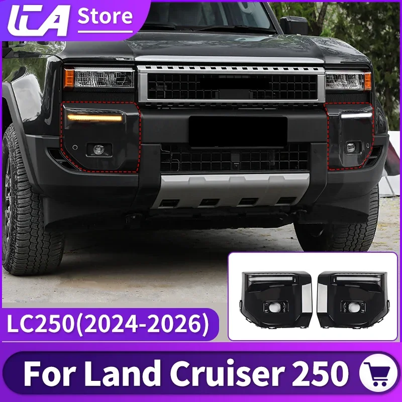 For Toyota 2024 2025 Land Cruiser Prado 250 LC250 Car Tuning Parts LED Daytime Running Light Front Bumper DRL with Turn Signal