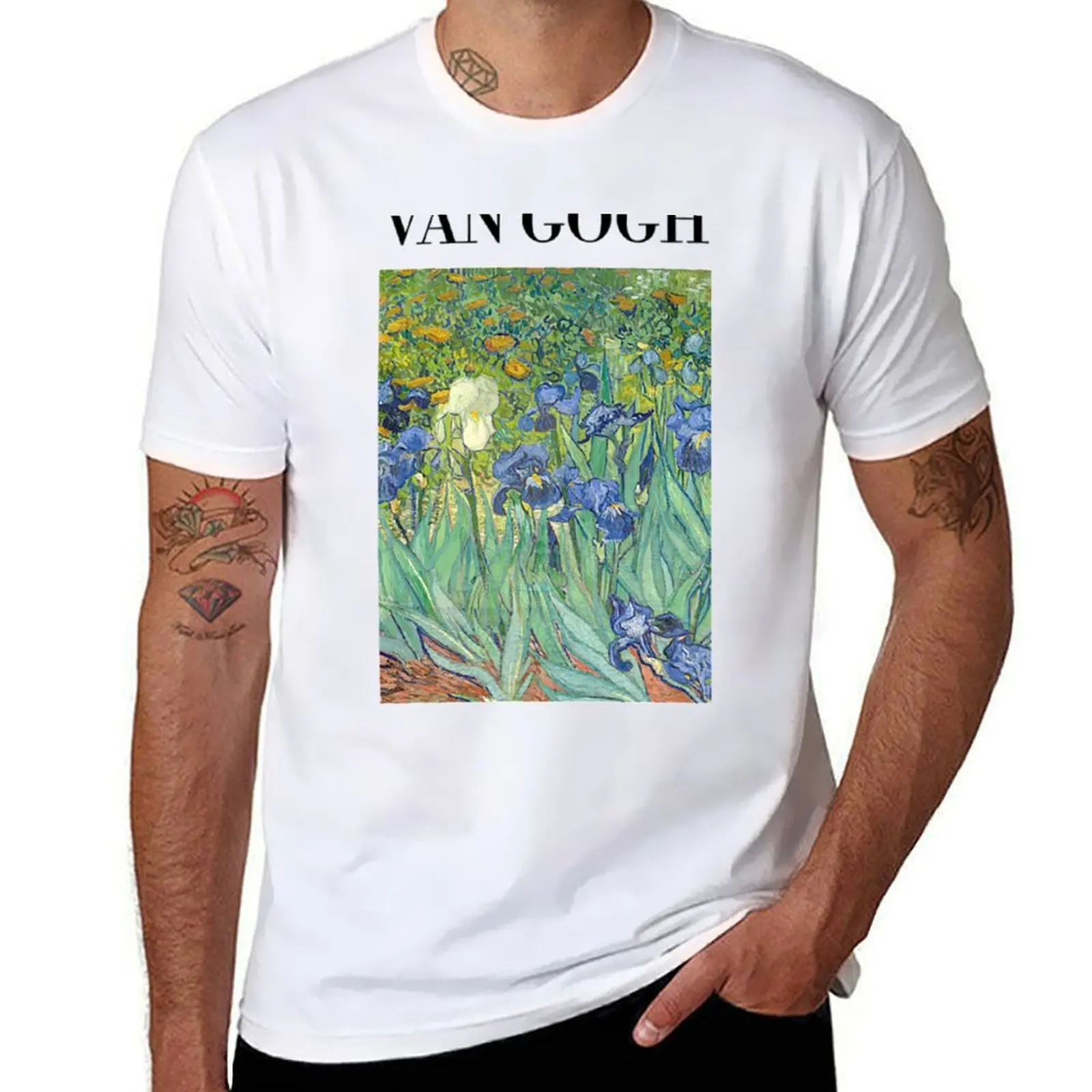 

Van Gogh - Irises T-Shirt oversized quick-drying football t shirt mens cotton t shirts