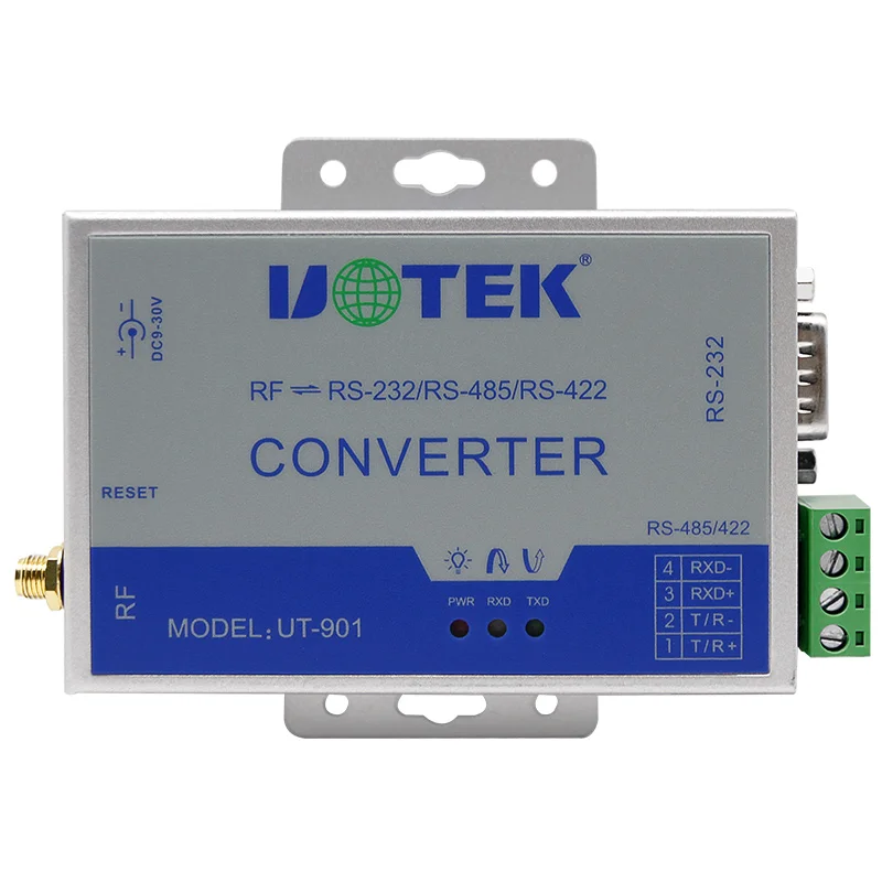 

UOTEK 433 МГц Carrier to RS-232/485/422 Преобразователь беспроводной передачи данных Модуль промышленной беспроводной связи UT-901