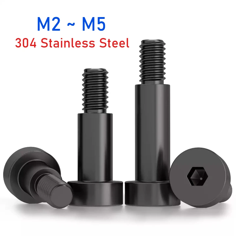 M2 M2.5 M3 M4 M5 Black 304 Stainless Steel Hexagon Socket Cap Head Roller Bearing Shoulder Screw Allen Bolt
