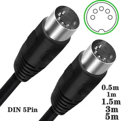 Male to  MIDI 5 Pin Plug    DIN Audio Extension  Cable Cord din-pin M/M  Adapter 1m 1.m 3M m   PIN