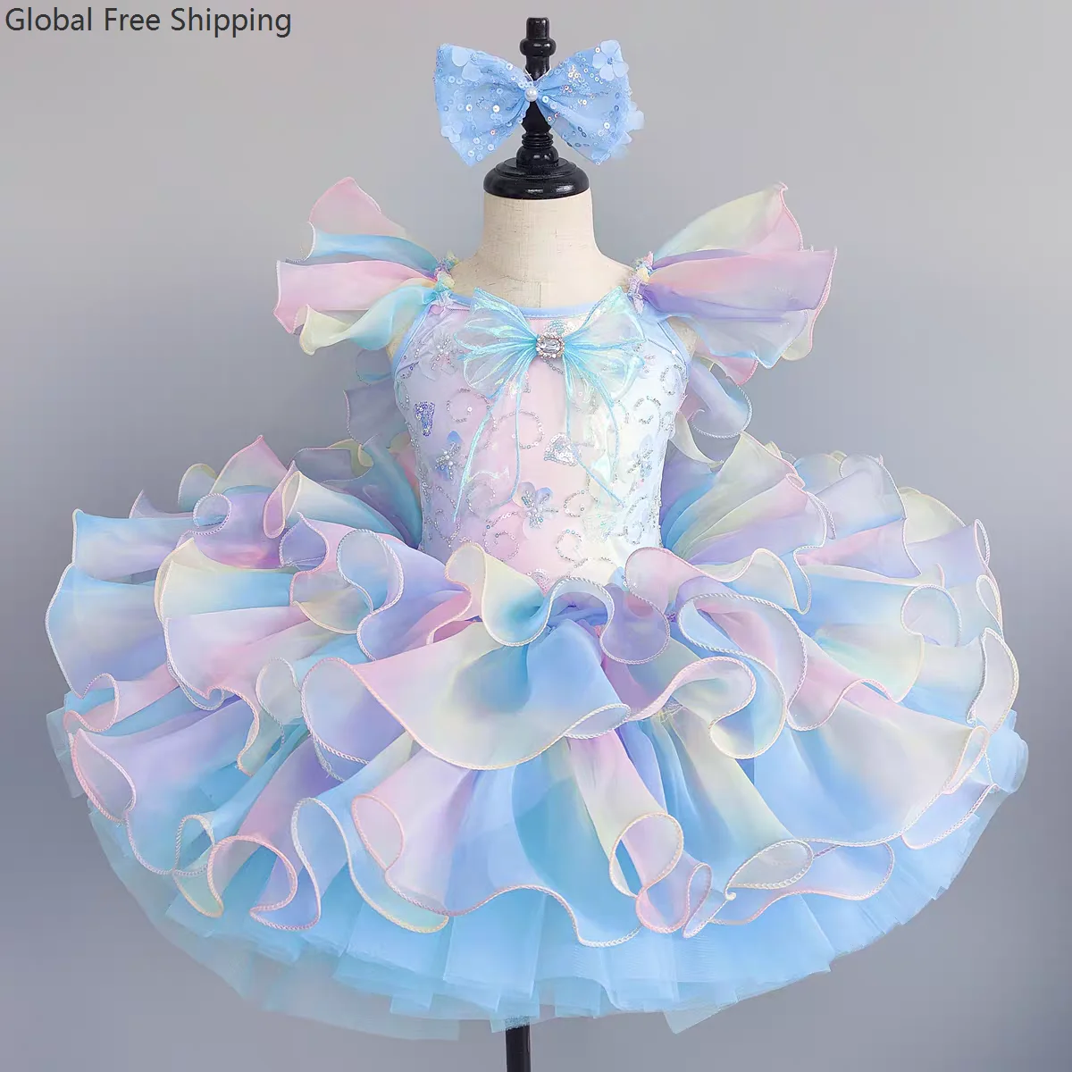 

Short Ballet Girl Tutu Skirt Shiny Star Mesh Ballet Dress Kids Tulle Skirt Gauze Dress Children Performance Costume Ballet Dress