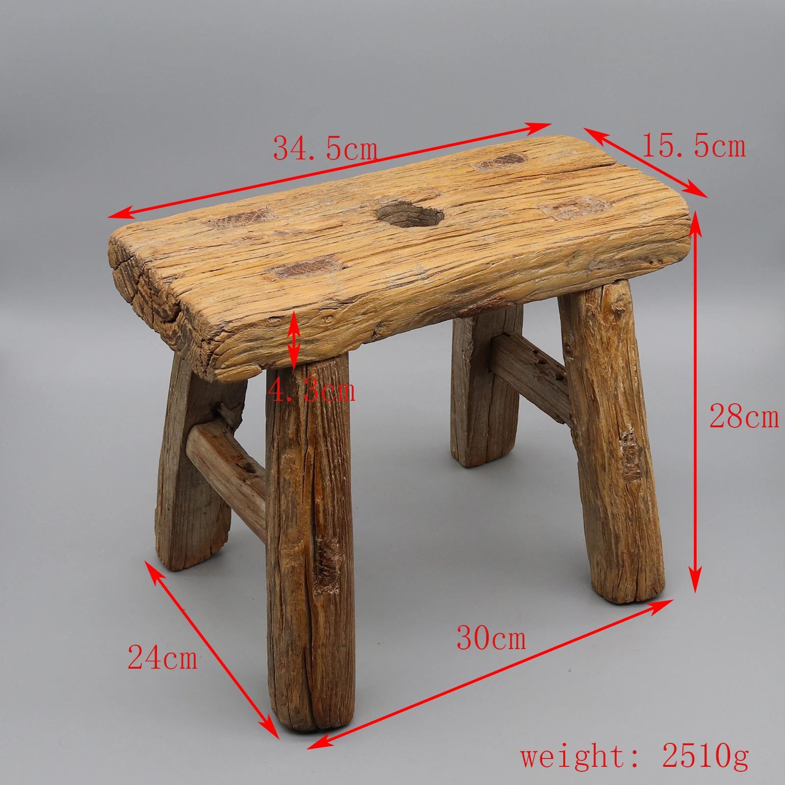 Small Old Kitchen Stool from Northern China, Kids Chair, Functional Table