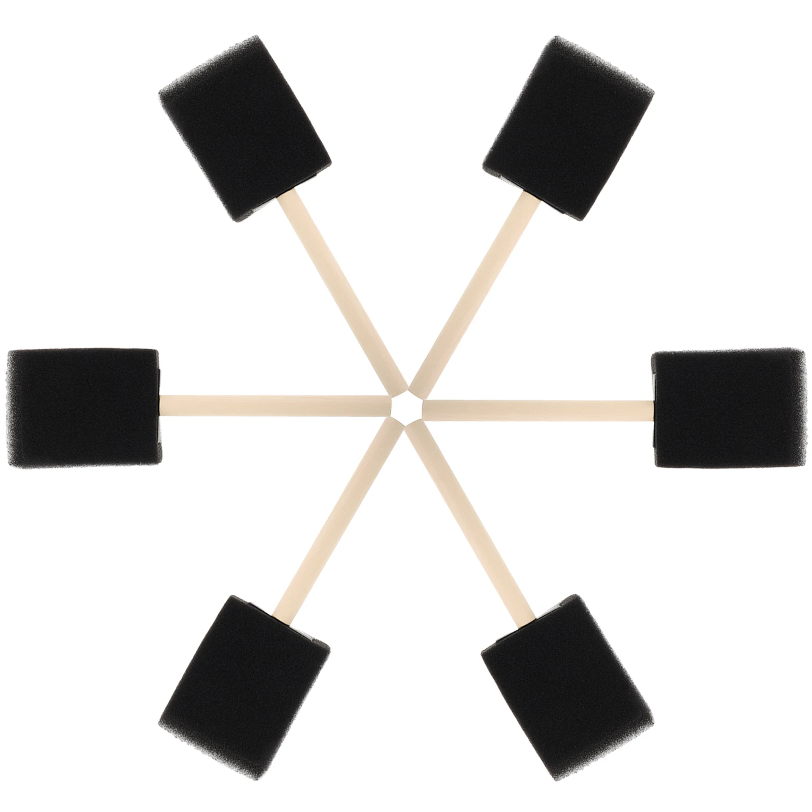

6 Pcs Sponge Brush Kids Paint Brushes Craft Painting Sponges Wooden Artist