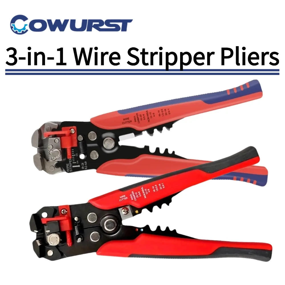 Self-Adjusting 3-in-1 Wire Stripping Pliers, Multifunctional Electrician Tool for Wire Stripping, Cutting & Terminal Crimping
