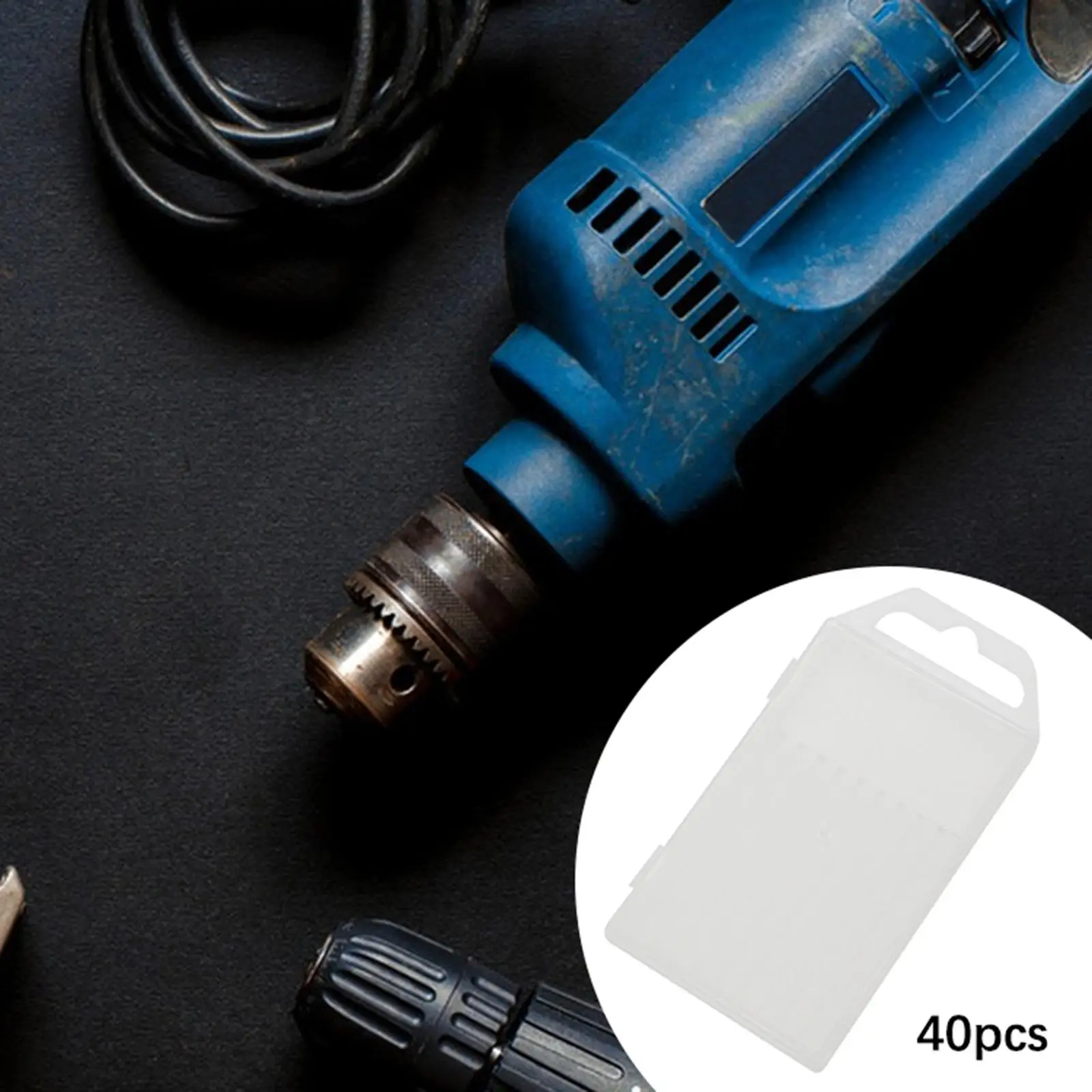 40Pcs Drill Bit Storage Box Container Reusable Tool Packaging Accessory Rectangular Organizer Small Parts Case Tool Parts Box