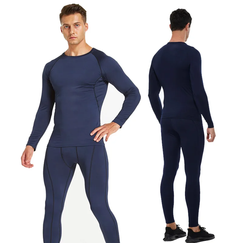 Fitness Mens Sun Protection Compression Long Sleeve Shirt Base Layer Winter Warm Base Layer Skin Sport Top Bodybuilding T-Shirt