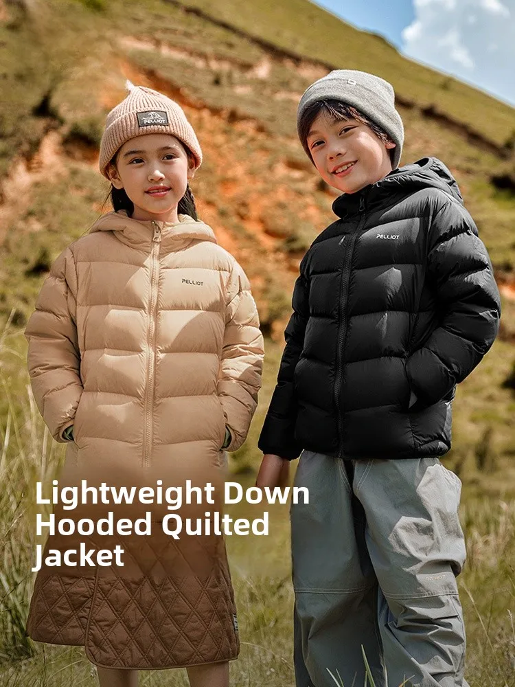 سترة أطفال من الريش من بيليوت، موديل خريف وشتاء 2025 الجديد، خفيفة الوزن ودافئة للاستخدام الخارجي، مع غطاء للرأس، سترة قصيرة ...