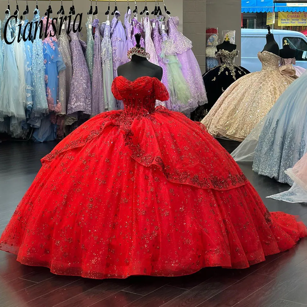 

Luxury Quinceanera Dresses Off The Shoulder Appliqued Girl Vestidos De 15 Años Quinceañeras