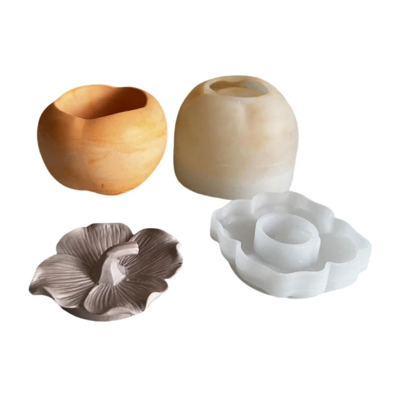 Silicone Jewelry Box Mould Persimmon Shaped Storage Jar Mold Epoxy Resin Holder Molds Handmade Home Decoration