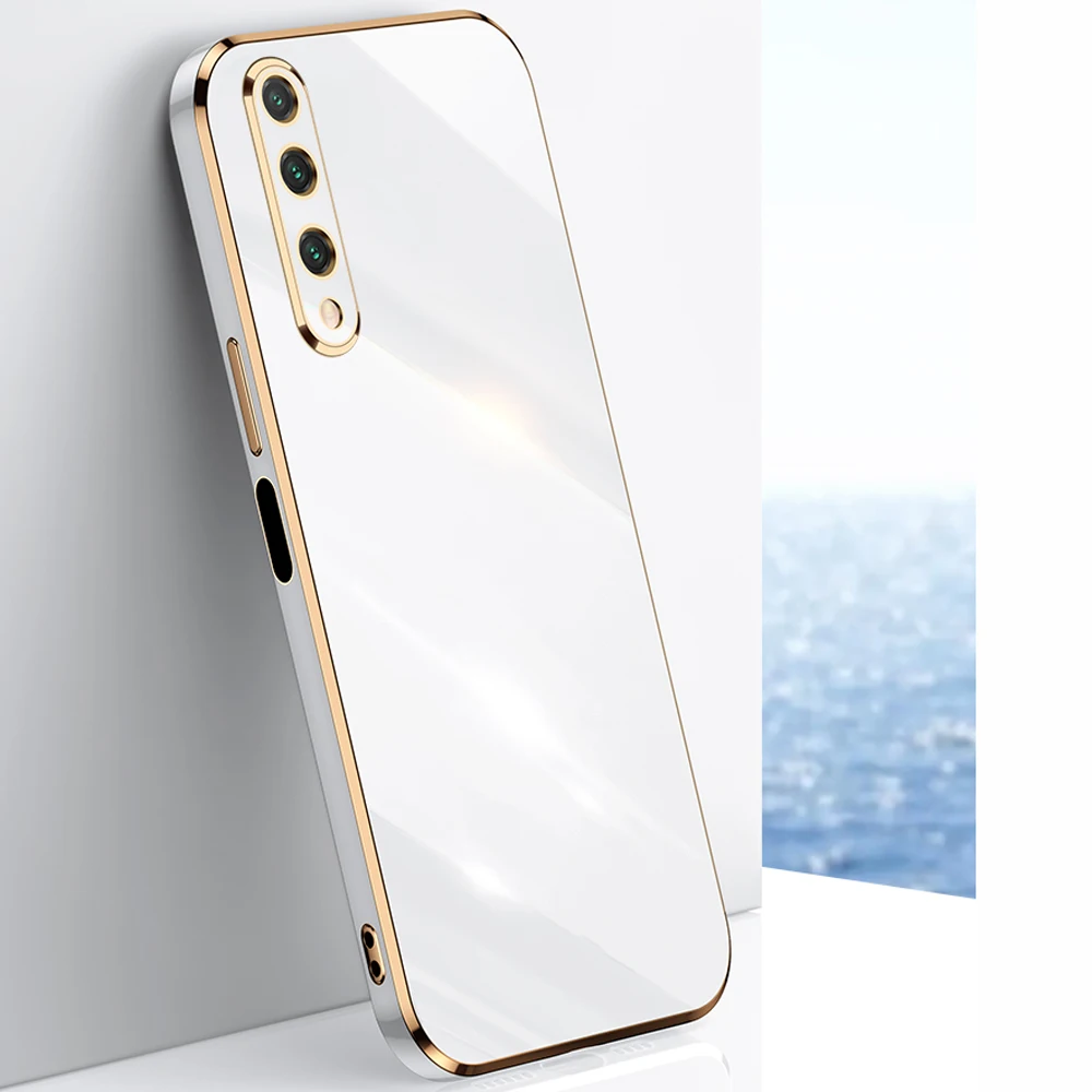 For Huawei Y9S Case Luxury Square Plating Huawei STK-L21, STK-LX3, STK-L22 Phone Case ShockProof Silicone Back Cover Fundas