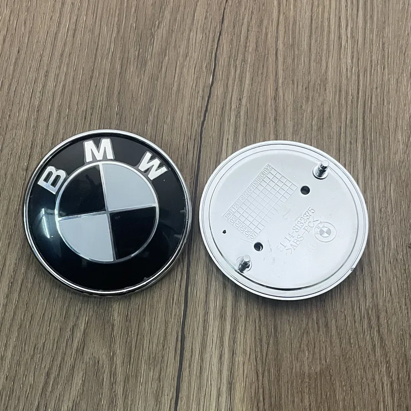 3d ABS 74mm 82mm BMW Hood Emblem Car Front Bonnet Logo Rear Trunk Badge Cover For BMW E39 E46 E30 E36 E87 E60 E90 Accessories image 3