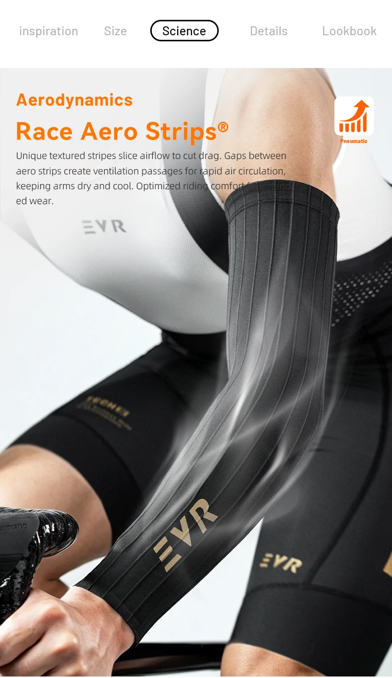 EVR Fahrrad-Armstulpen Pneumatische Sommer-Eisstulpen Sonnenschutz Rutschfeste Schnelltrocknende Armstulpen für Herren und Damen Rennrad-Armschoner – Detail 6