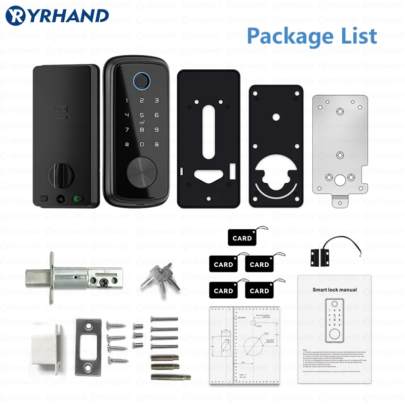 YRHAND TT Lock Bluetooth Deadbolt Smart Lock Rfid remote controller Password/ Card biometric lock Electronic Auto Lock For Home