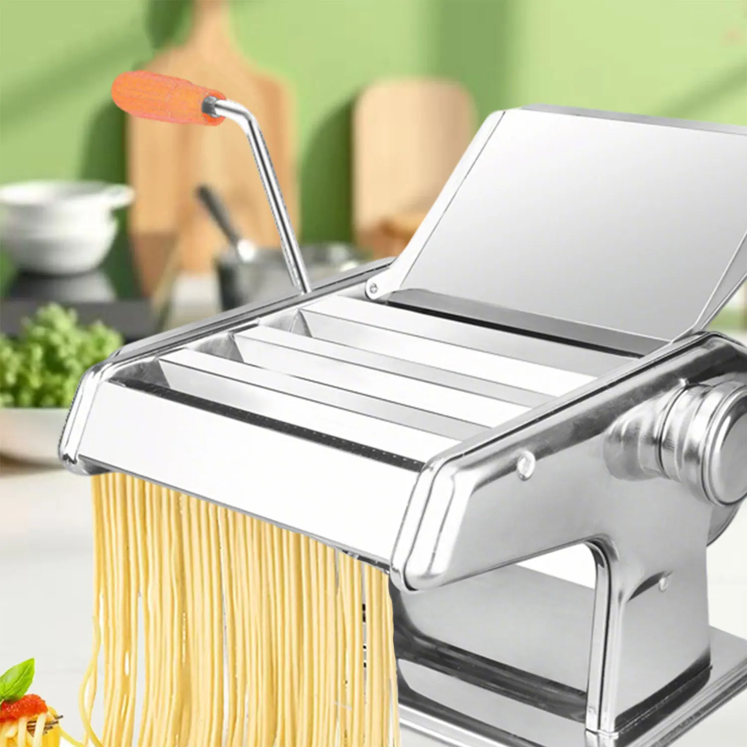 2/3 شفرات ماكينة ضغط المعكرونة اليدوية ماكينة صنع المعكرونة من الفولاذ المقاوم للصدأ ماكينة معكرونة صغيرة متعددة الوظائف تلبي احتياجات المعكرونة المختلفة
