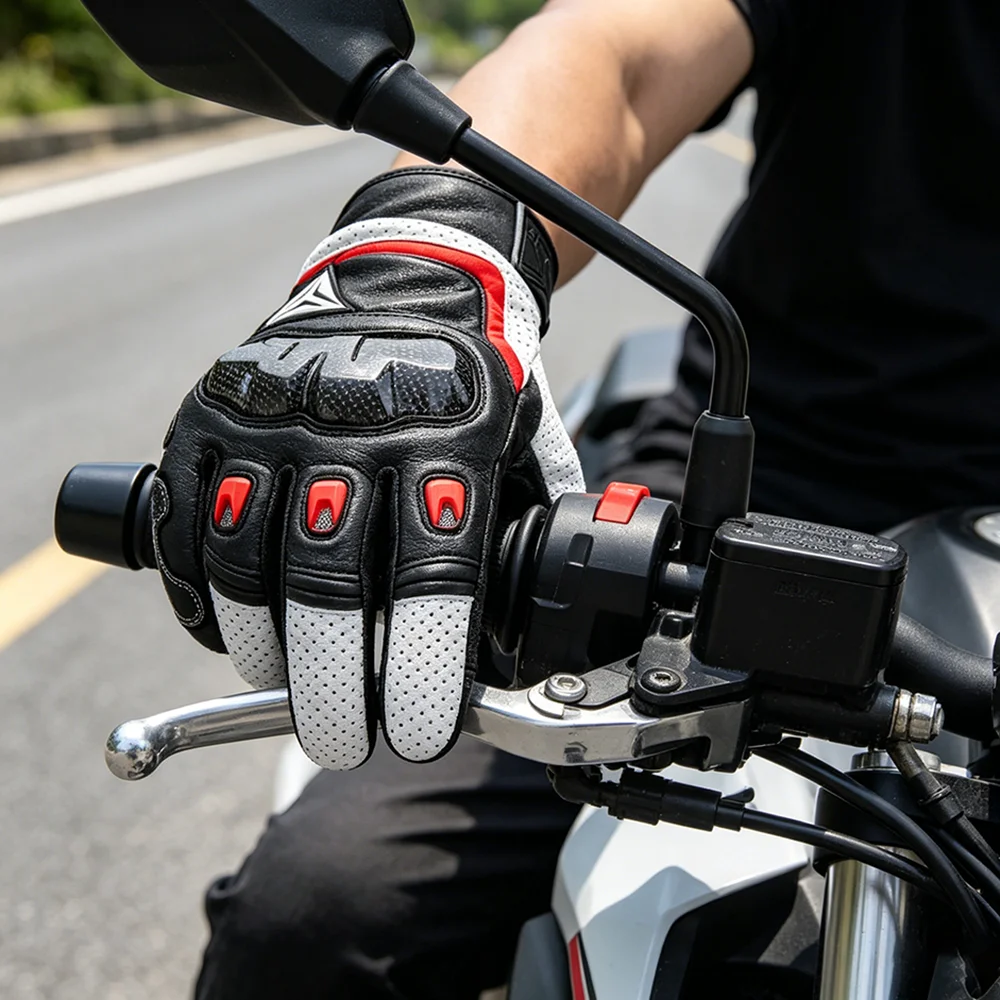 

Мотоперчатки из козьей кожи Motowolf для мотоциклов, с сенсорным экраном, противоскользящие, для гонок и езды по бездорожью