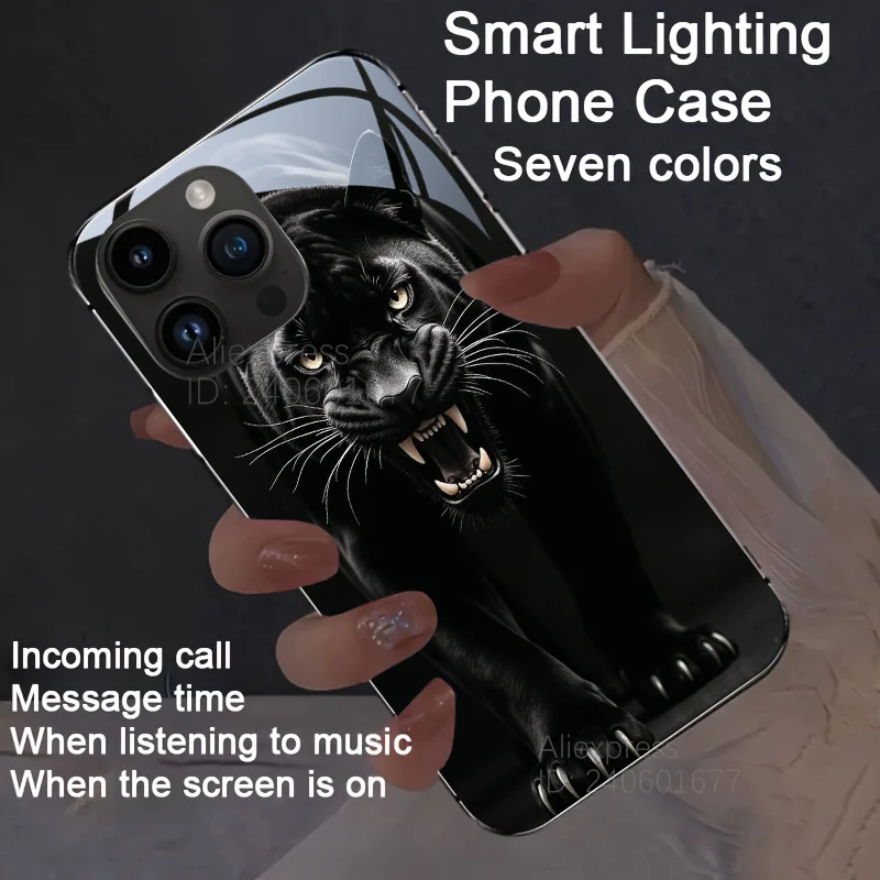 

Animal Design LED Glow In The Dark Phone Case For iPhone 16 Pro Max 16E 15 14 13 12 11 XS X XR 7 8 Plus SE2 16 Luminous Cover