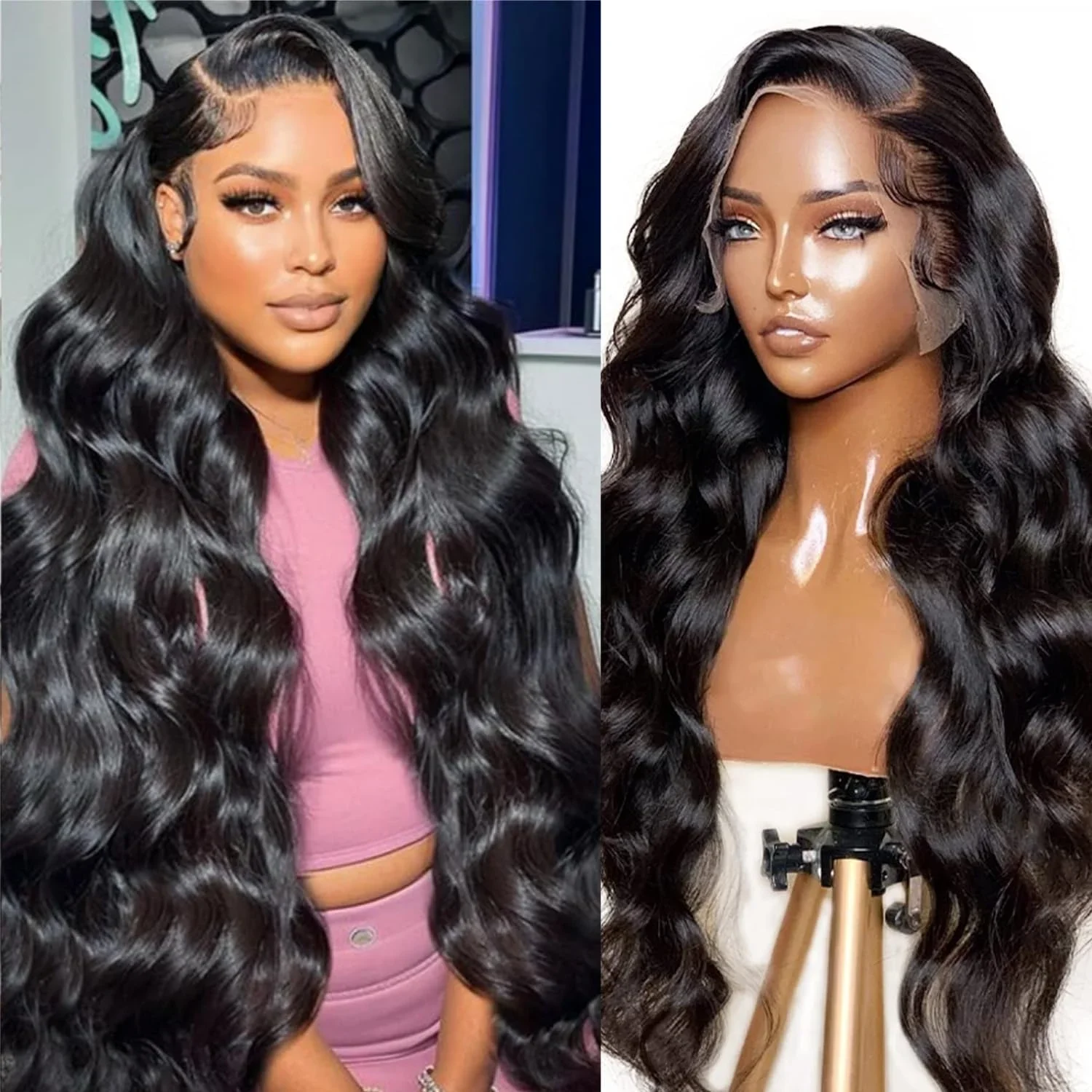 Transparent 13x6 Lace Front Wigs Body Wave Lace Front Wig 13x4 34 Inch HD Lace Frontal Wig Pre Plucked Human Hair Wigs For Women