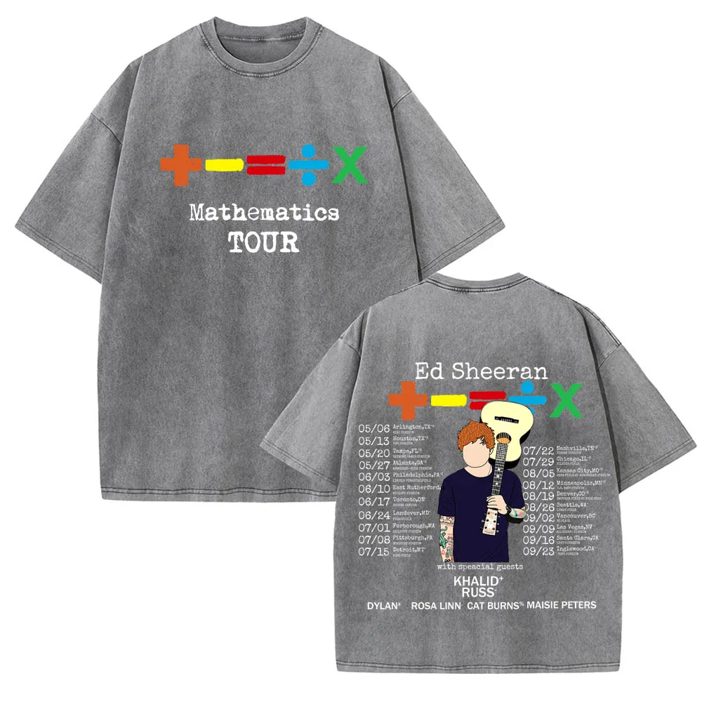 Ed Sheeran Mathematics Tour 2024 Washed T-Shirts Ed Sheeran tee shirt