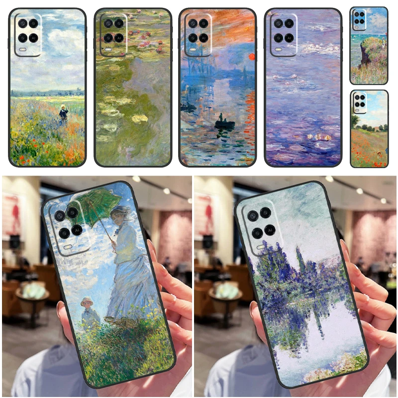 Claude Monet Garden Lotus Bridge Case For OPPO A74 A54 A94 A52 A72 A83 A91 A93 A53S A15 A16 A5 A9 A31 A53 2020 Phone Cover