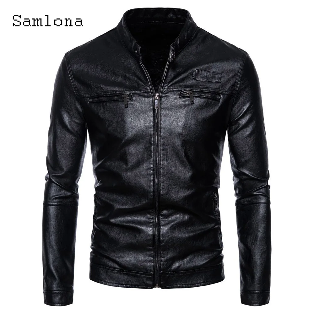 Men's Pu Leather Jackets 2024 European Style Motorcycle Jacket Sexy Multi Zipper Coats Men Long Sleeve Basic Tops Outerwear New