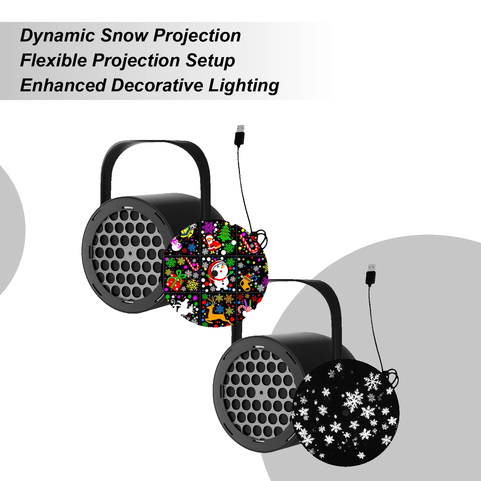 LED هالوين عيد الميلاد نمط ضوء الإسقاط USB حفلة مصباح للزينة اليقطين شبح ندفة الثلج الدورية العارض مصباح