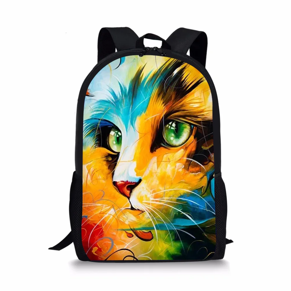 Cartoon Bunte Katze Muster Rucksack Kinder Schule Tasche Jungen Mädchen Studenten Buch Tasche Casual Rucksack Teenager Reise Rucksack