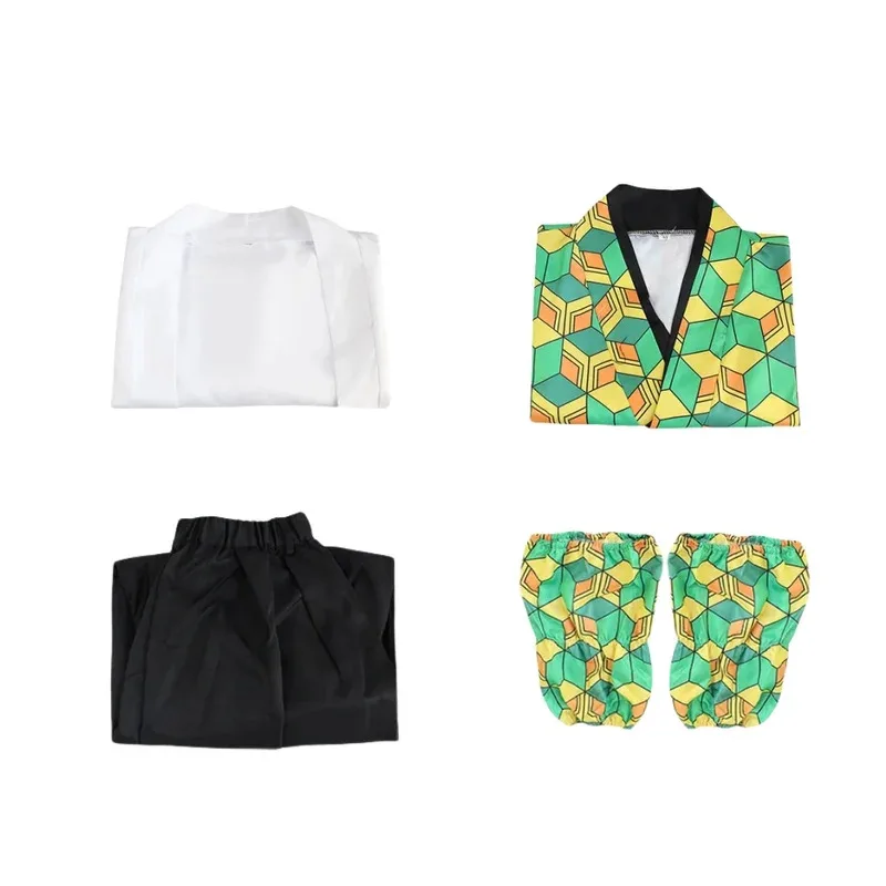 Sabito Cosplay Costumes Demon Slayer Anime Ghost Killing Team Uniform Pink Wig Holloween Celebration Cute