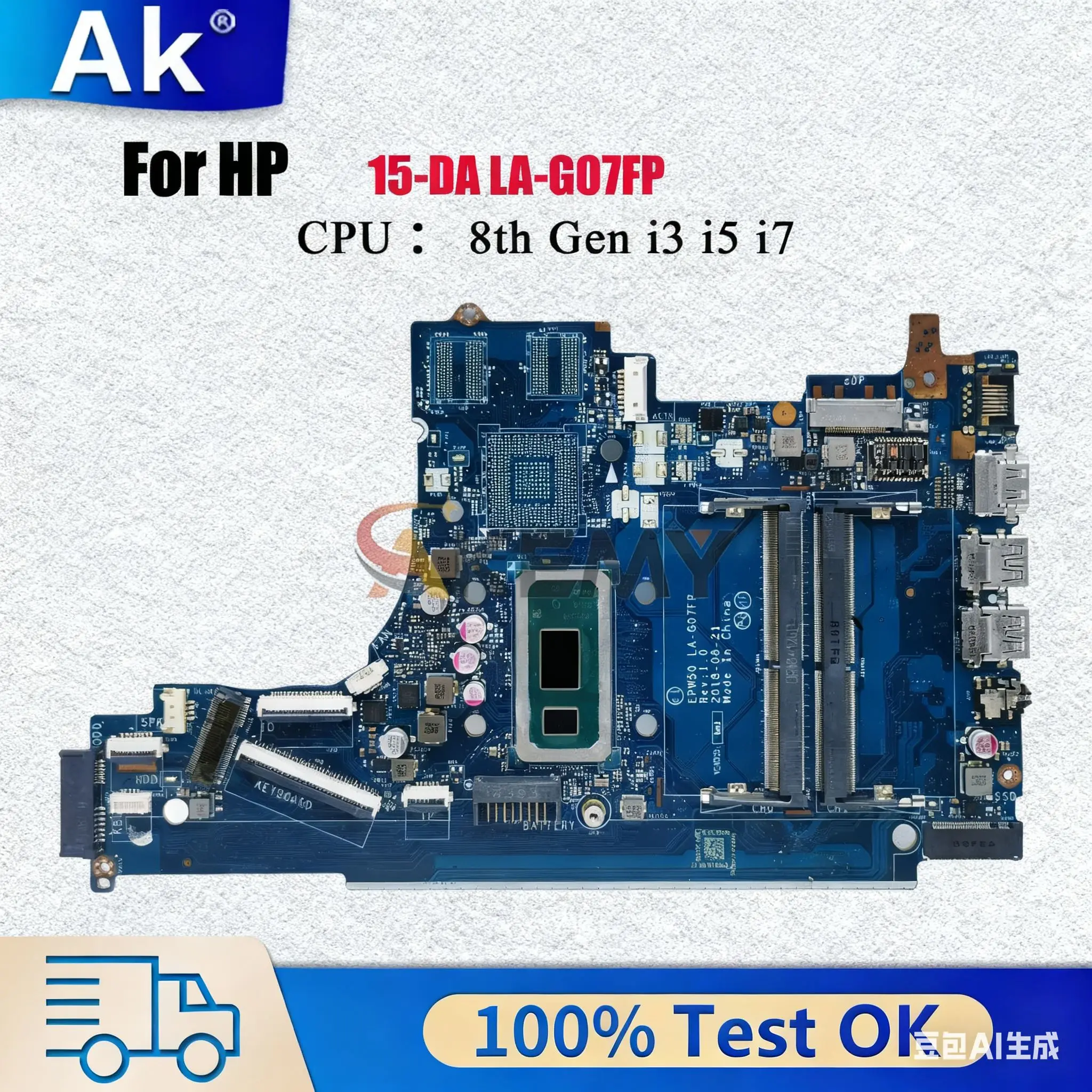 

LA-G07FP Материнская плата для ноутбука HP Pavilion 250 G7 15-DA с процессором i3 i5 i7 8-го/10-го поколения UMA L49975-601 L49975-001