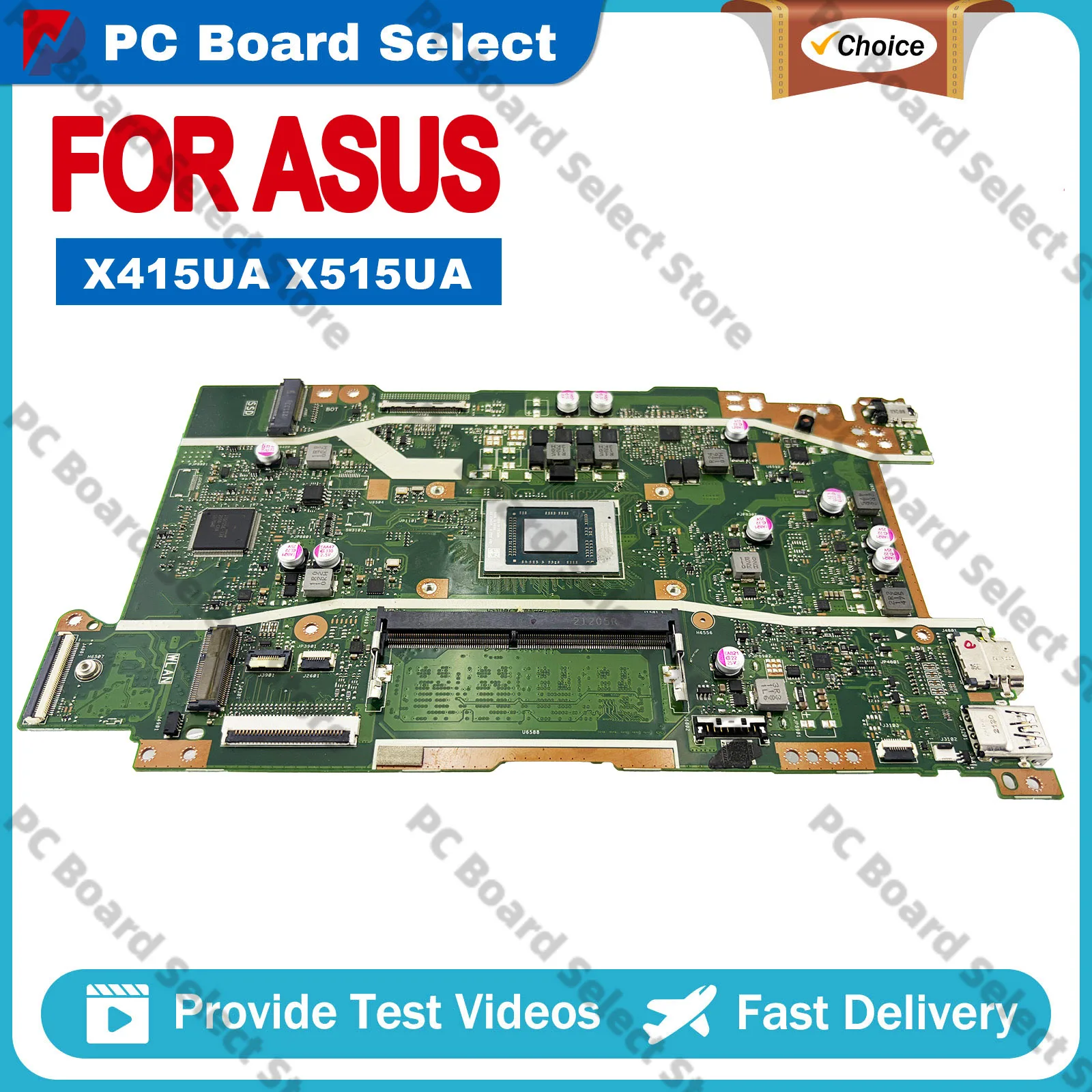

X415UA Laptop Motherboard For ASUS VivoBook M415UA X415UA X415U X515U Mainboard With R3 R5 R7 CPU 100% tests OK fast shipping