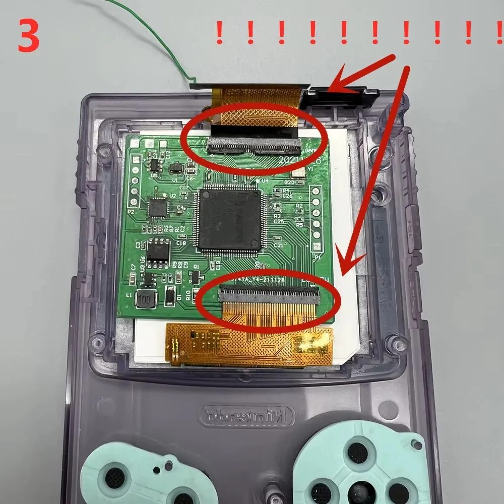 الحجم الأصلي الجديد 2.45 "شاشة LCD عالية السطوع لنينتندو Gameboy color GBC LCD. لا حاجة لقطع الغلاف