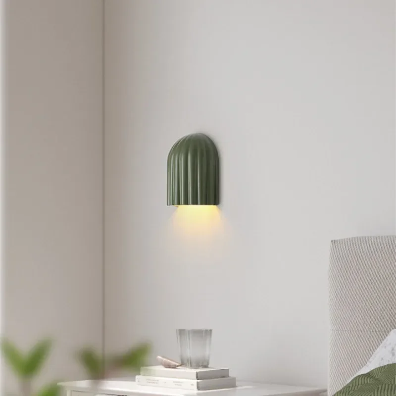 SANDYHA French Minimalist Wall Lamps Modern Cream Style Bedside Light LED Lighting Fixture For Bedroom Study Entrance Home Decor