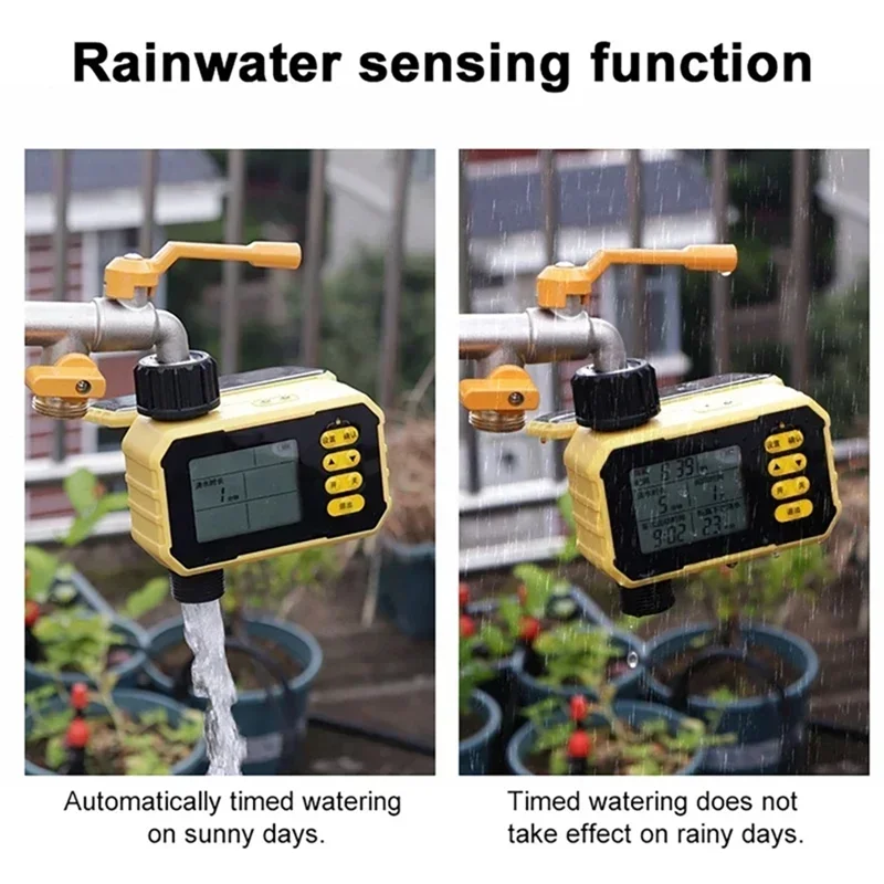 ABJN-Solar Powered Intelligent Irrigation Watering Timer Automatic Lawn Plant Garden Controller Auto Water Saving System