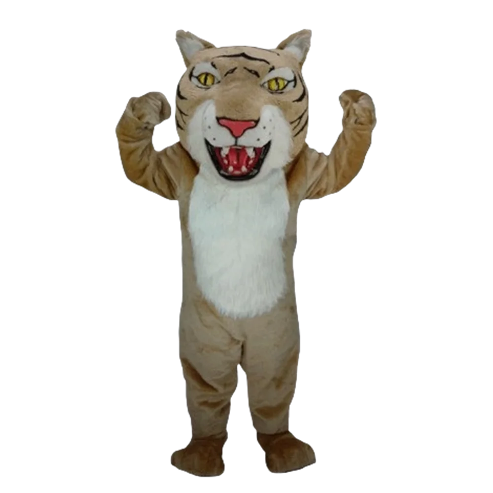 Costume de Mascotte Concertat Tan, Tenue de Mascotte de Chat Sauvage, Robe de Barrage Trempée pour ixde Vacances, CosRole SW619