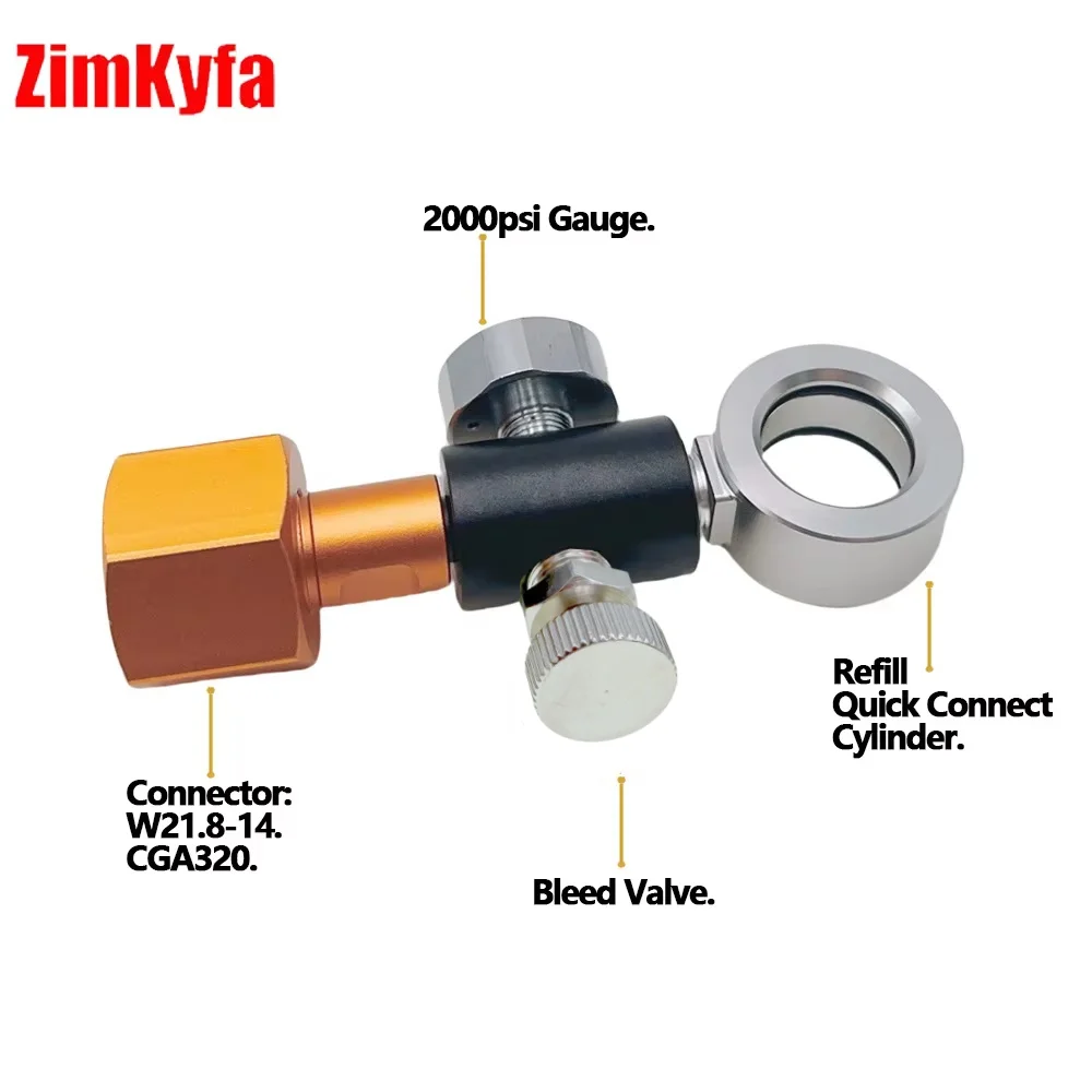 Quick Connect Pink Soda Co2 Cylinder Tank Refill Fill Station Adaptor Fit SodaStream Cylinder With W21.8-14 CGA320 Connect