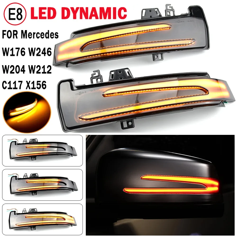 LED Dynamic Turn Signal Light Side Mirror Indicator Blinker For Mercedes Benz W204 W176 W212 GLA GLK CLA CLS Class Accessories