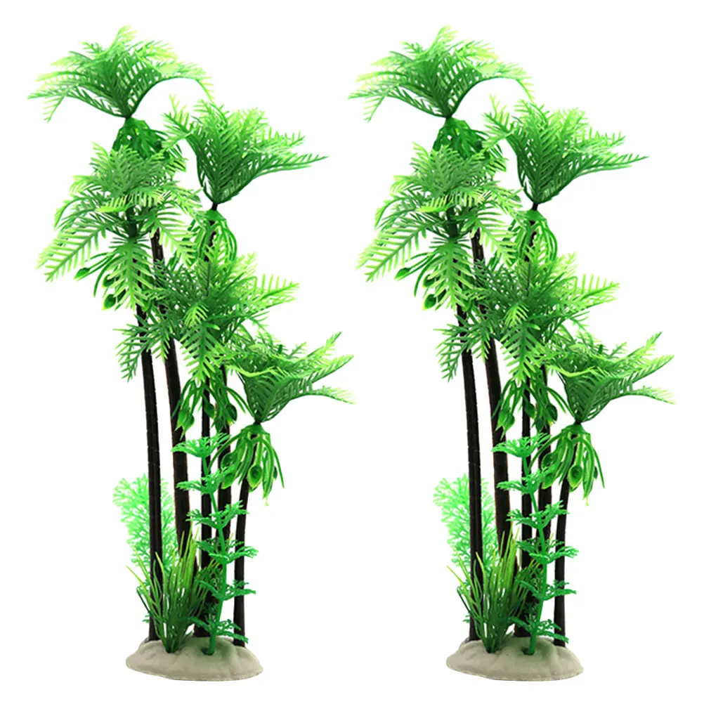 

Palm Trees Simulated Coconut Decoration Decorations Plastic Plants for Aquariums Fish Tank Faux