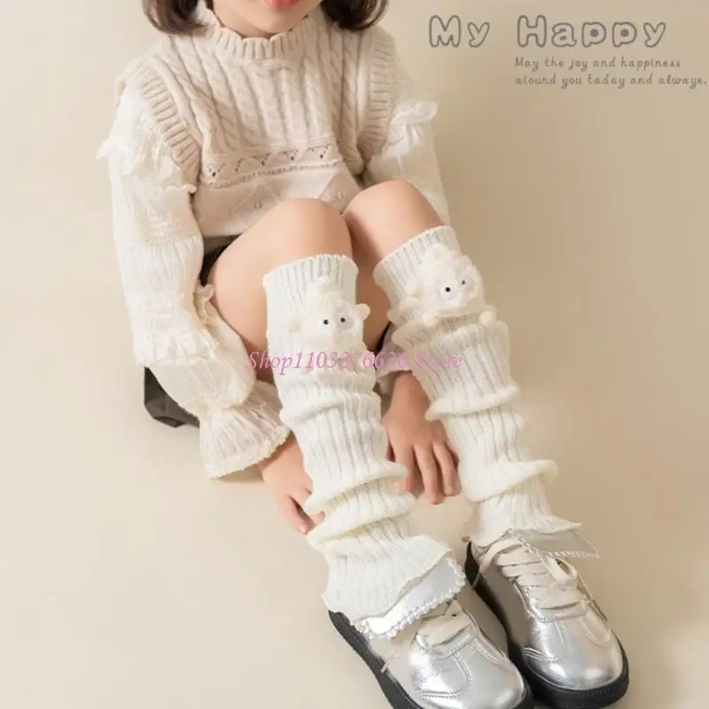 R6FD Cartoon Themed Cotton Leg Warmer Warm Ankle Warmer Socks for Stylish Kids