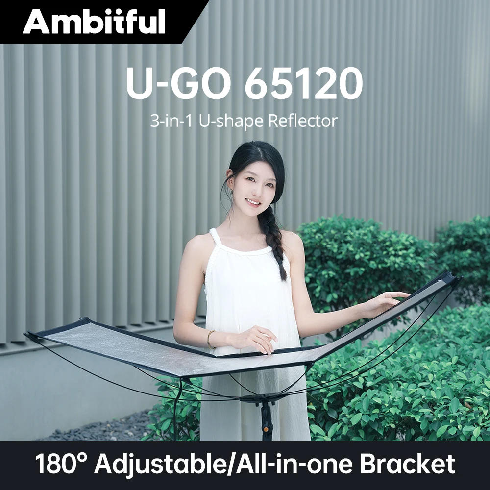 

AMBITFUL UGo 65120 3in1 U-Type Reflector Kit 280cm KS-280 Air Cushion Light Stand U Shape Light Diffuser Reflector Kit