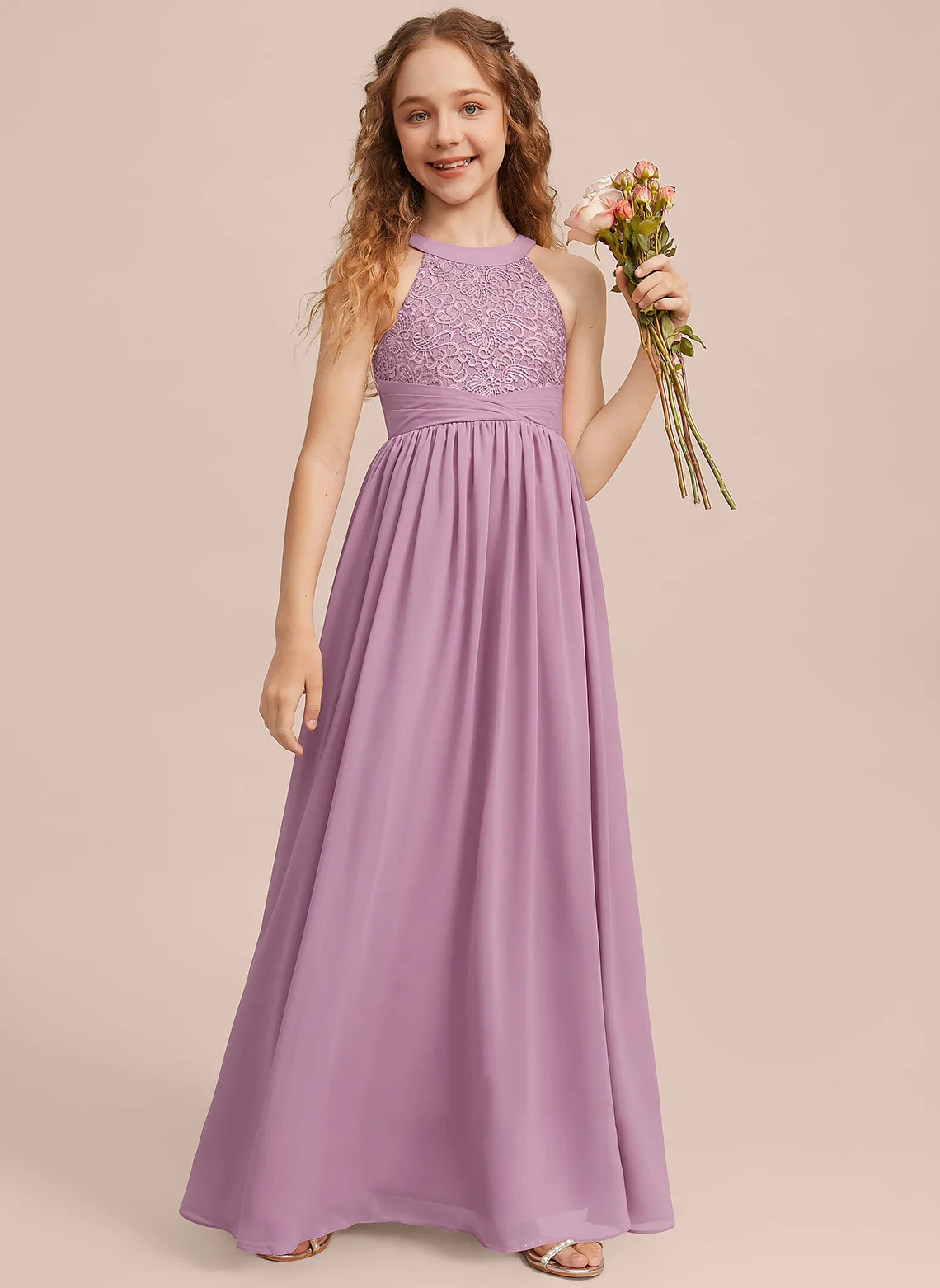 Yzymanual room chiffon Spitze Teenager Brautjungfer Kleid benutzer definierte ah Wort in Unison Bankett Kleid