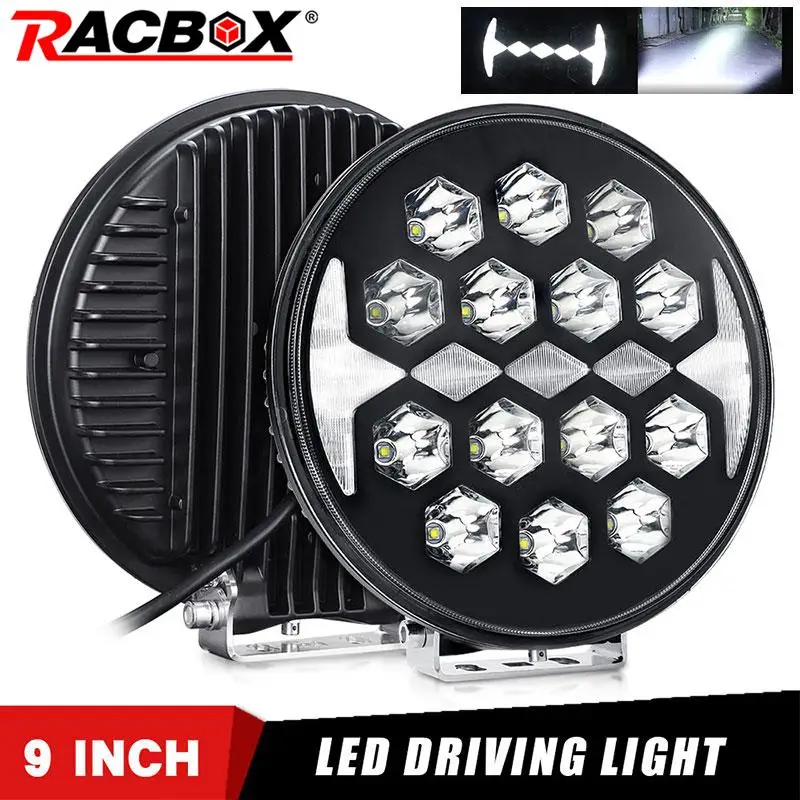 9 polegada led luz de trabalho 150w feixe ponto drl luz corrida 12v 24v condução luz nevoeiro branco 6000k para jeep offroad 4x4 carro caminhão atv