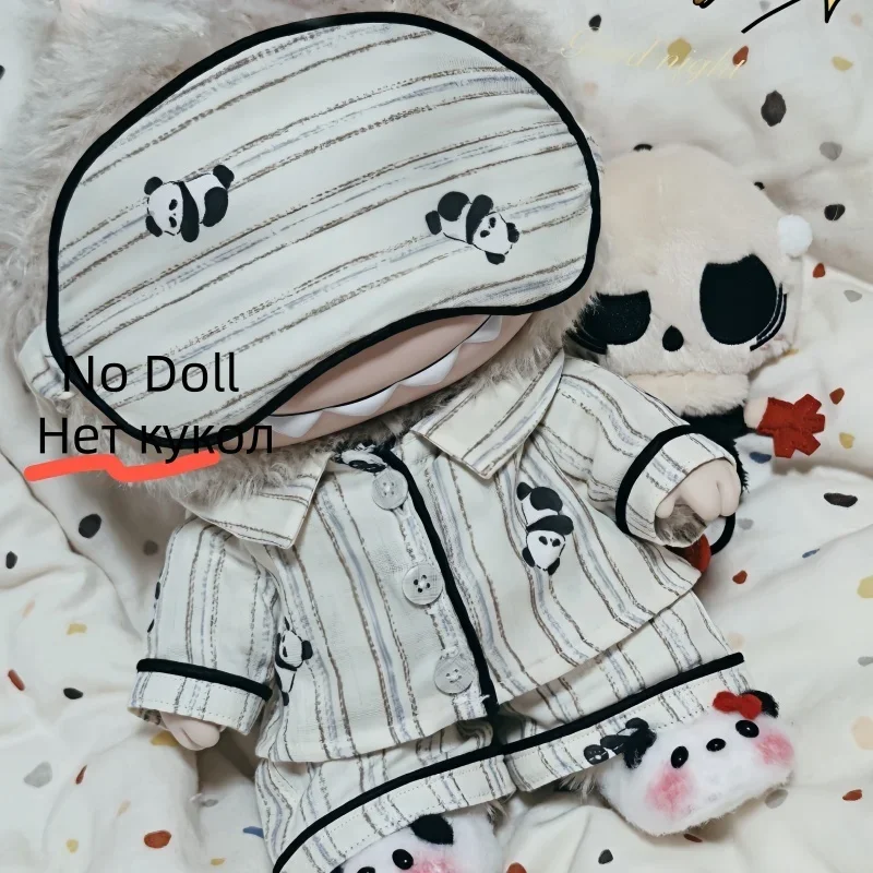 38cmClothes Panda Pajamas Cute Casual Style Overall The Fashionable And Creative Dressing Labubu Accessories No Doll