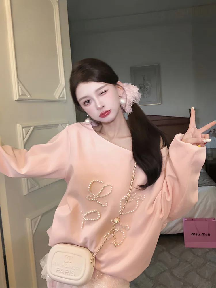 

Original Sweet Design Sweatirt Skirt Set by PITAO Cherry Blossom S Collection Cute Size Faionable Women's Set