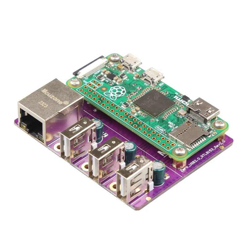RPi0 3U1GE, Raspberry pi zero2 W Gigabit Ethernet placa de expansión, USB a Ethernet, USB HUB, RJ45, typec, estuche