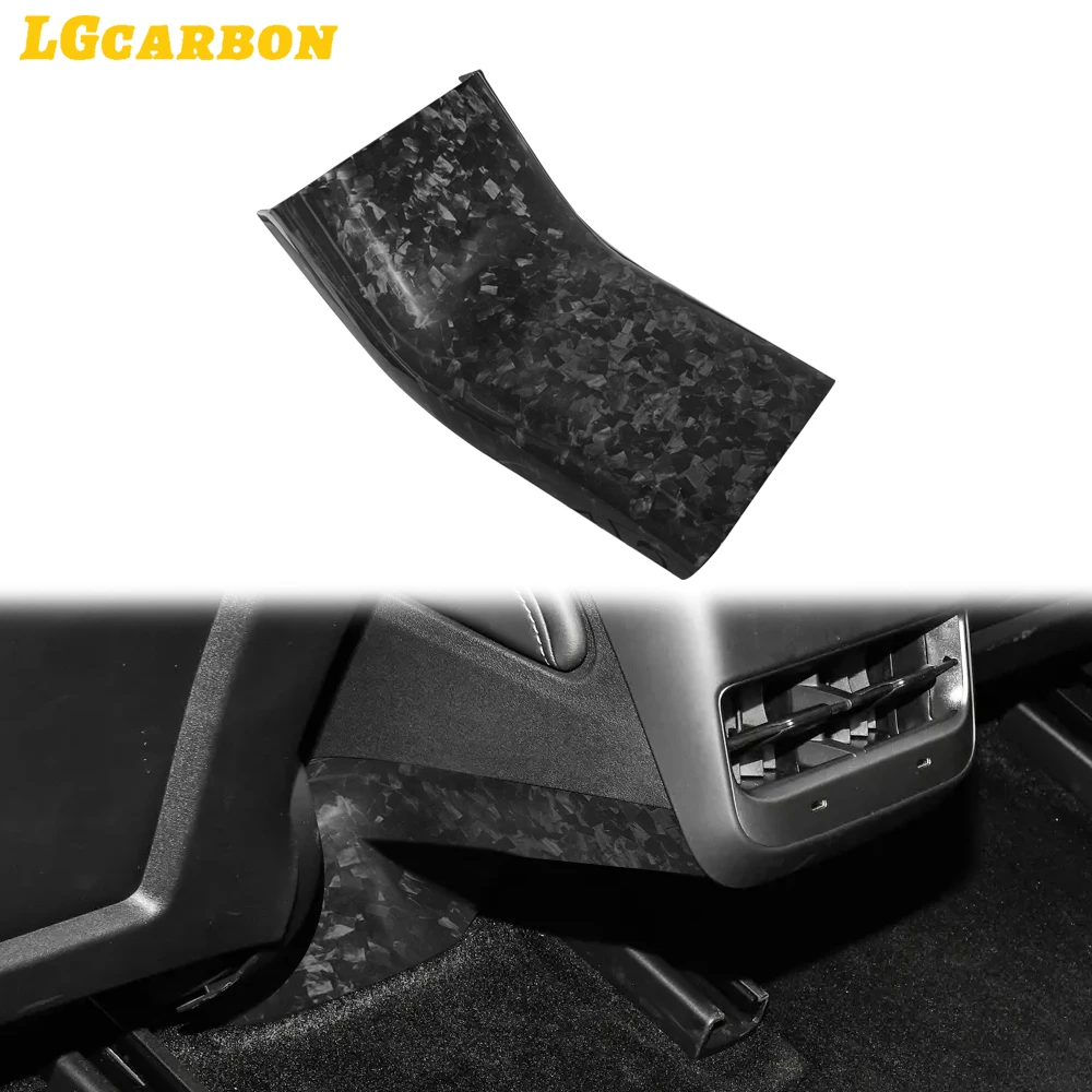 LGcarbon For Tesla Model 3 Y Forged Carbon Interior Trim Rear Kick Protective Cover Armrests Rear Seat Anti-kick Protection