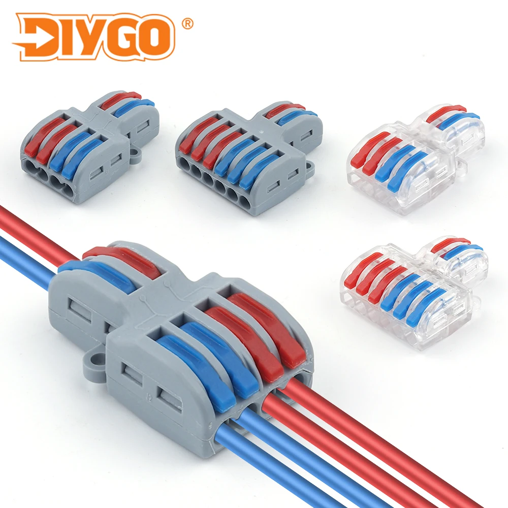 

50PCS Universal Compact Wiring Connector Push-in Conductor Terminal Block Electrical Wire Cable Connectors Lever Crimp SPL 42/62