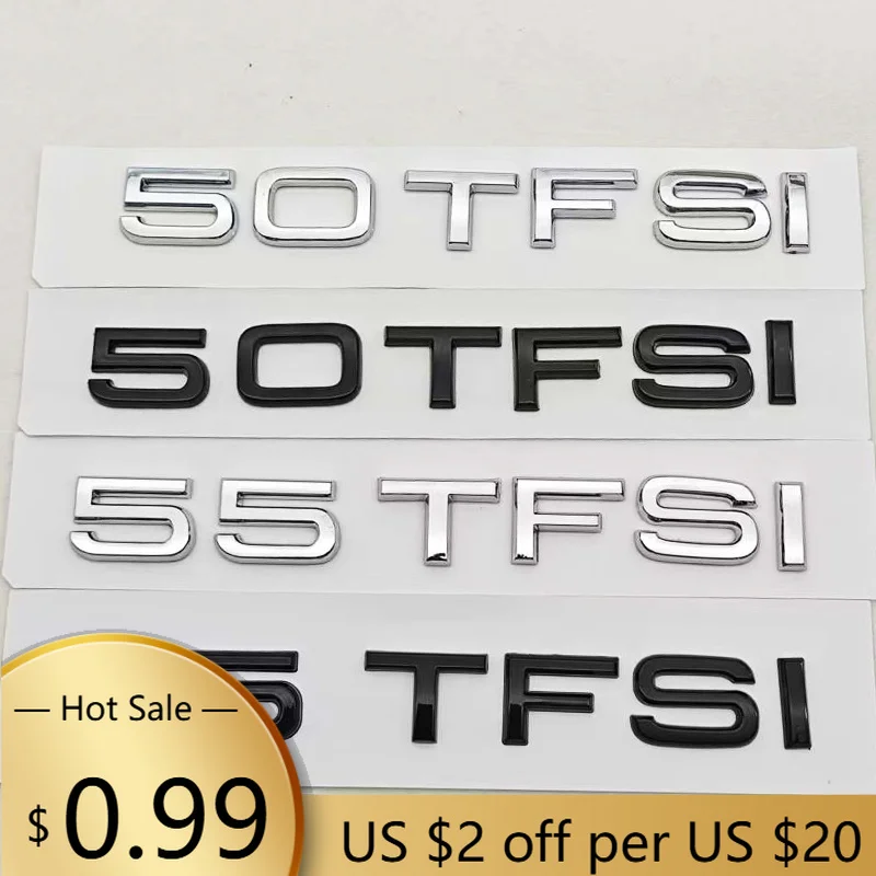 

Hub Caps 3D ABS Car Lettes Logo 50 TFSI 55 TFSI Badge Rear Trunk Sticker Decals For Audi A7 A8 Q7 Q8 RS7 RS8 SQ7 SQ8 S7 S8 Acces