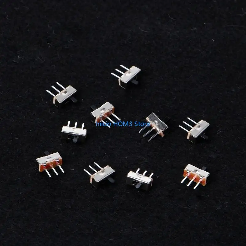 A5YD 10 PCS 2 위치 ON/OFF SPDT 1P2T 3 PIN PCB 패널 미니 수직 슬라이드 스위치